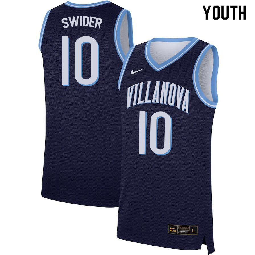 Youth #10 Cole Swider Villanova Wildcats College Basketball Jerseys Sale-Navy